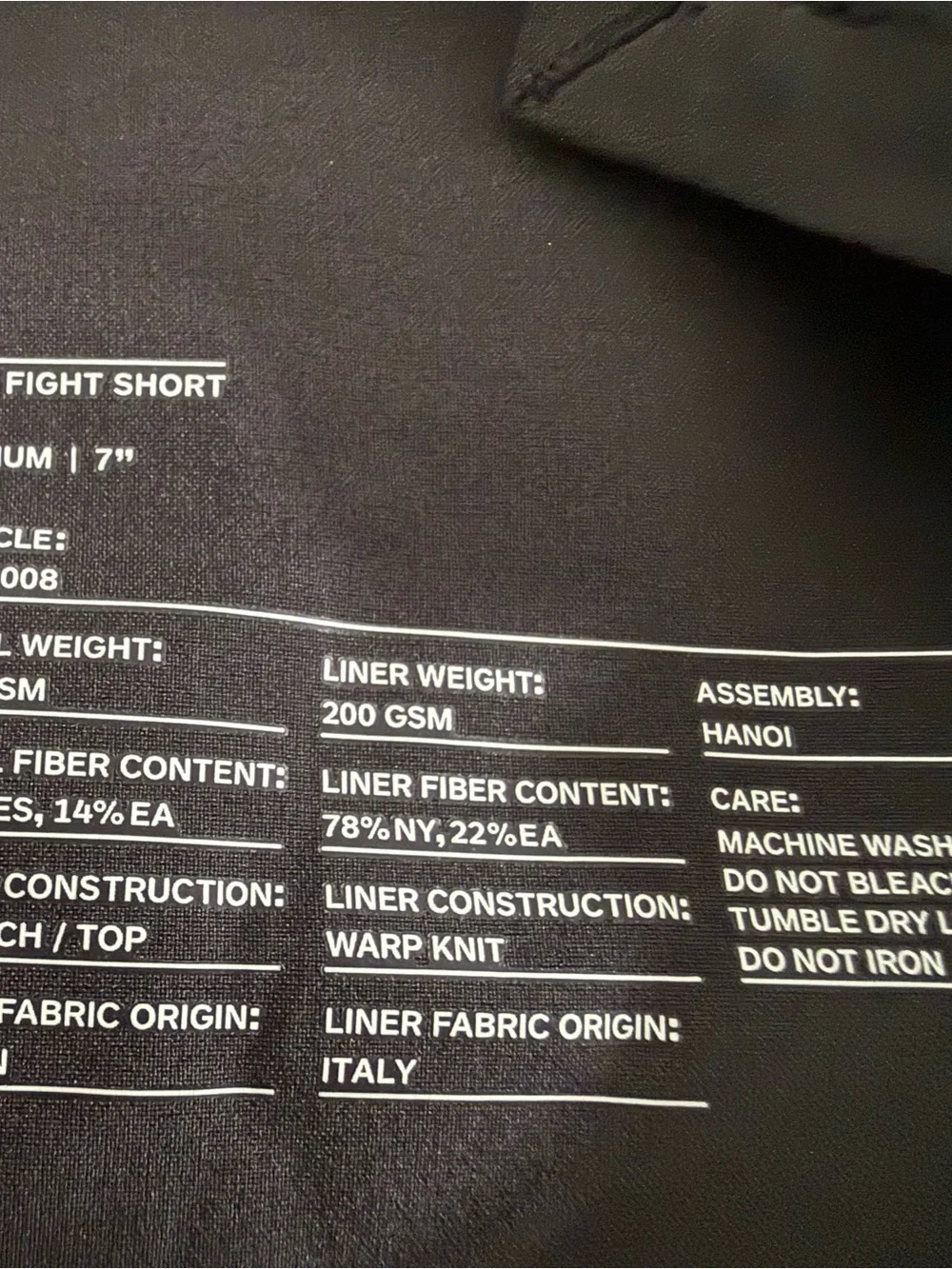 Ten Thousand Fight Shorts Lined 7” Black New Medium M